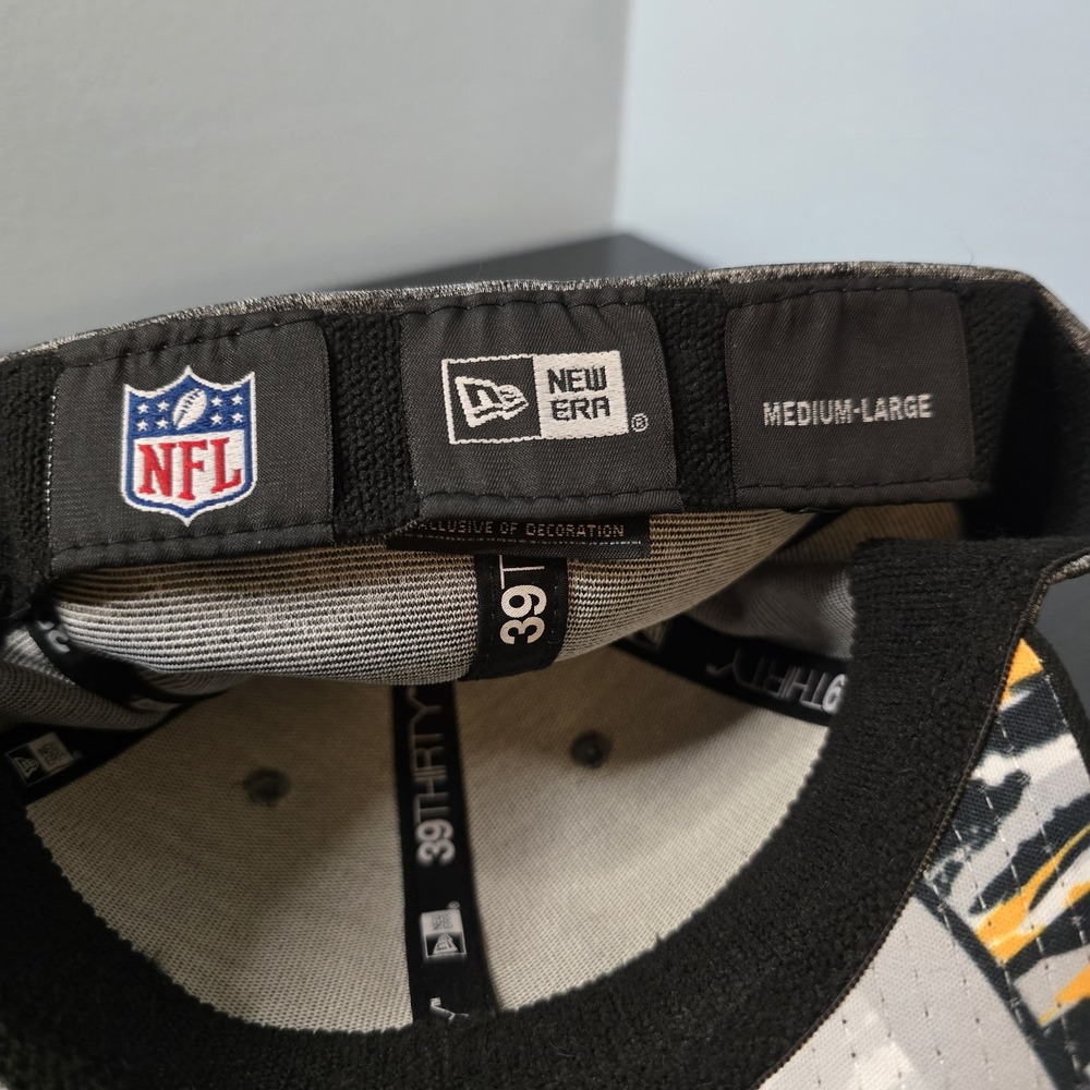 Pittsburgh Steelers Hat Fitted Mens Med/Large Black NFL Football New Era Chrome - Picture 7 of 8